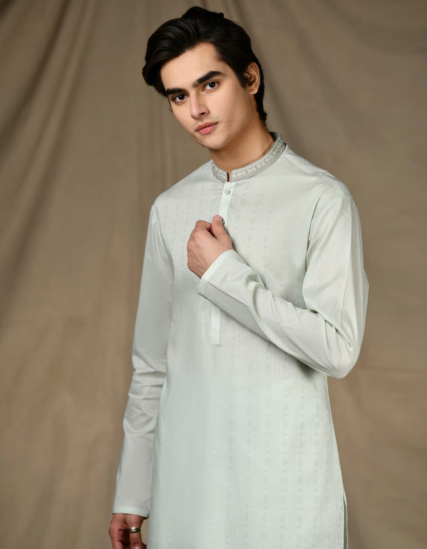 APPLE GREEN COTTON KURTA